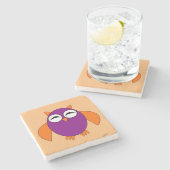 Cute Halloween Owl Stone Onderzetter (Zijkant)