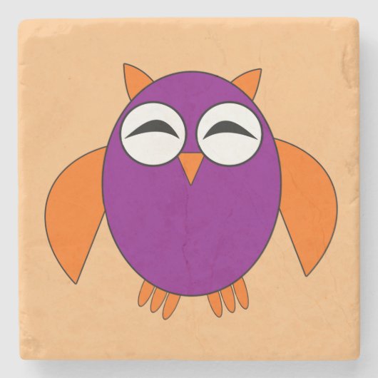 Cute Halloween Owl Stone Onderzetter (Voorkant)