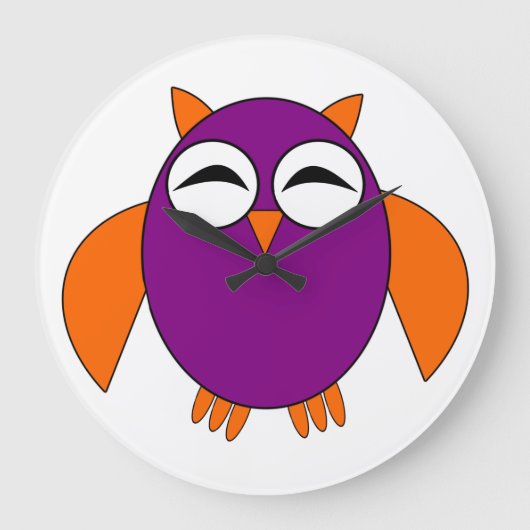 Cute Halloween Owl Wall klok (Voorkant)