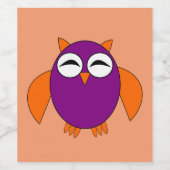 Cute Halloween Owl Wine Bottle Label Wijn Etiket (Enkel label)