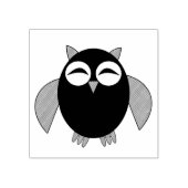 Cute Halloween Owl Wood Art Stamp Rubberstempel (Afrduk)