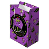 Cute Halloween Paars Vampire Cupcake Cusft Bag 2 Medium Cadeauzakje (Achterkant Gekanteld)