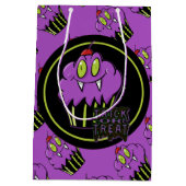 Cute Halloween Paars Vampire Cupcake Cusft Bag 2 Medium Cadeauzakje (Achterkant)