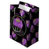 Cute Halloween Paars Vampire Cupcake Cusft Bag Medium Cadeauzakje (Achterkant Gekanteld)