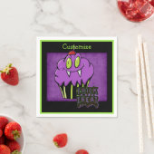 Cute Halloween Paars Vampire Cupcake Napkins Servet (Insitu)
