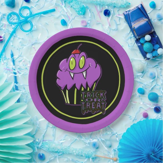 Cute Halloween Paarse Vampire Cupcake Bord (Feest)