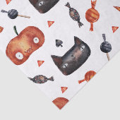 Cute Halloween Painted Pattern (aanpasbare BG) Tissuepapier (Detail)