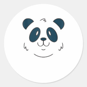 Cute Halloween Panda Beer Face Costume Ronde Sticker