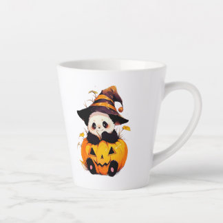 Cute Halloween Panda Latte Mok | Kawaii Panda in P