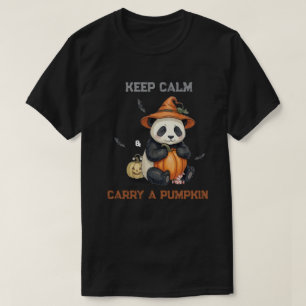 Cute Halloween Panda Pompoen T-Shirt