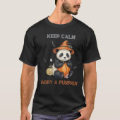 Cute Halloween Panda Pompoen T-Shirt (Voorkant)