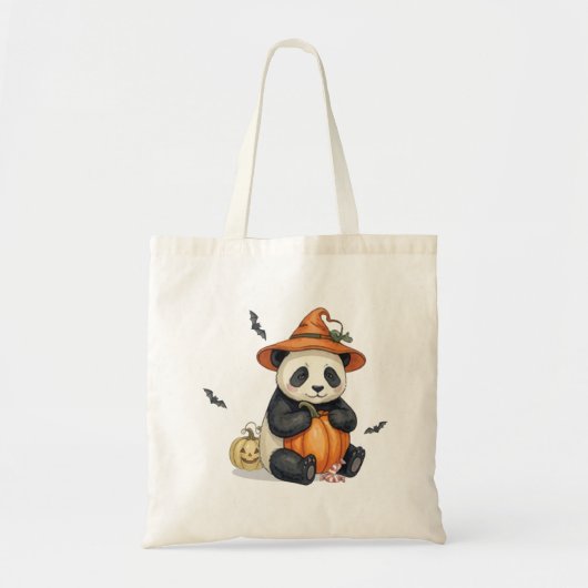 Cute Halloween Panda Pompoen Tas (Voorkant)