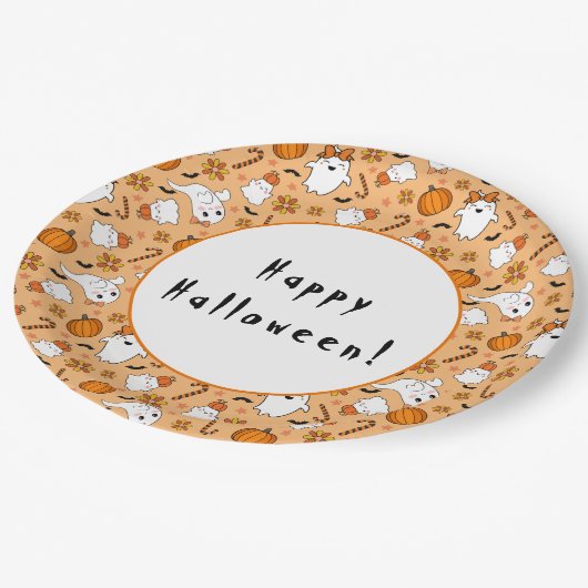 Cute Halloween Papieren Bordje (Gekanteld)