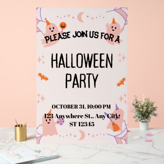 Cute Halloween Party Invitation Acryl Bord (Huwelijk)