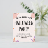 Cute Halloween Party Invitation Feestdagenkaart (Staand voorkant)