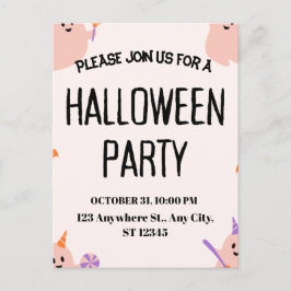 Cute Halloween Party Invitation Feestdagenkaart
