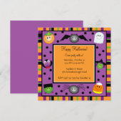 Cute Halloween Party Invitation for Kids Kaart (Voorkant / Achterkant)