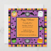 Cute Halloween Party Invitation for Kids Kaart (Voorkant)