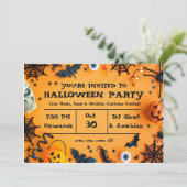 Cute Halloween Party Invitation Kaart (Staand voorkant)
