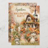 Cute Halloween Party Invitation Kaart (Voorkant / Achterkant)