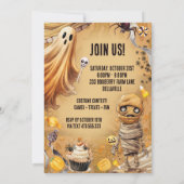 Cute Halloween Party Invitation Kaart (Achterkant)