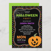 Cute Halloween Party Invitation Kaart (Voorkant / Achterkant)