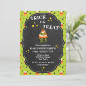 Cute Halloween Party Invitation Kaart (Staand voorkant)