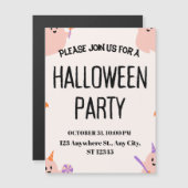 Cute Halloween Party Invitation Magnetische Uitnodiging (Voorkant / Achterkant)