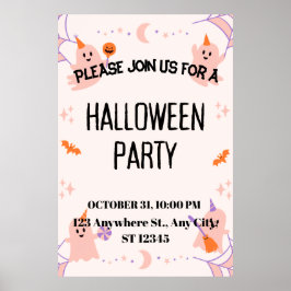 Cute Halloween Party Invitation Poster