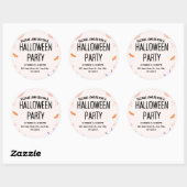 Cute Halloween Party Invitation Ronde Sticker (Vel)