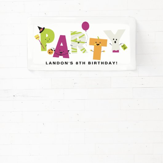 Cute Halloween Party Invitation Spandoek (Insitu)