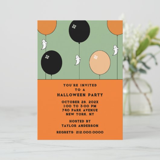 Cute Halloween Party Kaart (Staand voorkant)