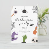Cute Halloween Party Kaart (Staand voorkant)