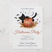 Cute Halloween Party Kaart (Voorkant / Achterkant)