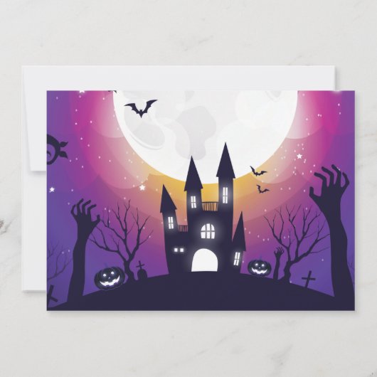 Cute Halloween Party Kaart (Achterkant)