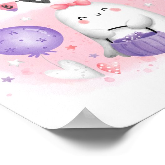 Cute Halloween Party Little Boo Favor Sign Poster (Hoek)