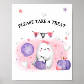 Cute Halloween Party Little Boo Favor Sign Poster (Voorkant)