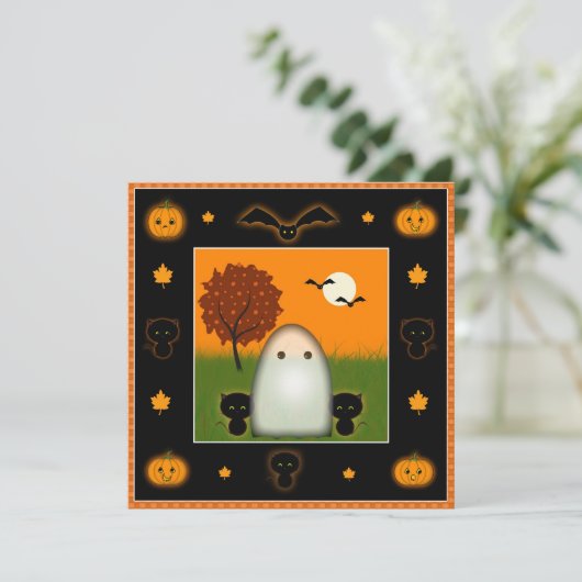 Cute Halloween Party-uitnodigingen Kaart (Staand voorkant)