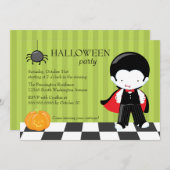 Cute Halloween party vampire en spinuitnodiging Kaart (Voorkant / Achterkant)