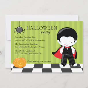 Cute Halloween party vampire en spinuitnodiging Kaart