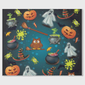 Cute Halloween patroon Cadeaupapier (Vlak)