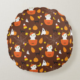 Cute Halloween patroon Rond Kussen