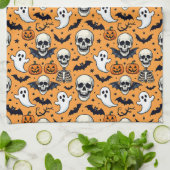 Cute Halloween-patroon Theedoek (Gevouwen)