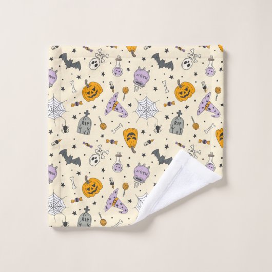 Cute Halloween Pattern Bad Handdoek (Wasdoekje)