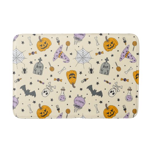 Cute Halloween Pattern Badmat (Voorkant)