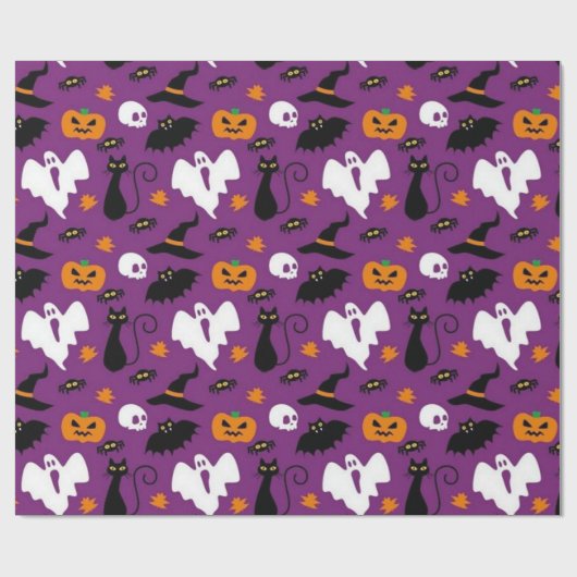 Cute Halloween Pattern Cadeaupapier (Vlak)