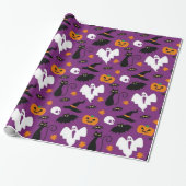 Cute Halloween Pattern Cadeaupapier (Uitgerold)