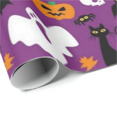 Cute Halloween Pattern Cadeaupapier (Rol Hoek)
