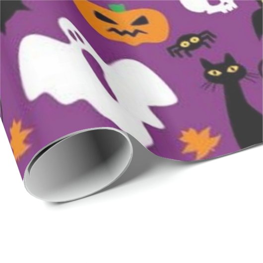 Cute Halloween Pattern Cadeaupapier (Rol Hoek)