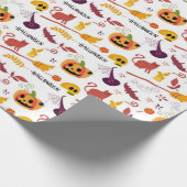 Cute Halloween Pattern Cadeaupapier (Hoek)